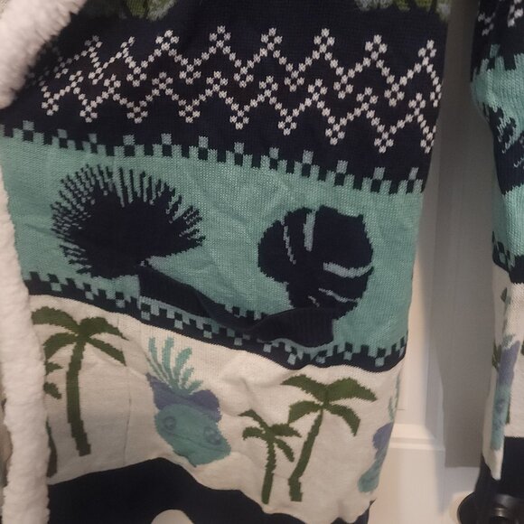 Disney Lilo & Stitch Fair Isle Sherpa Open Cardigan - Woman's Size S - Picture 4 of 6
